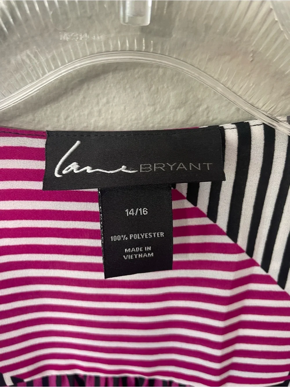 Lane Bryant Magenta, Black & White Striped Light weight Kimono